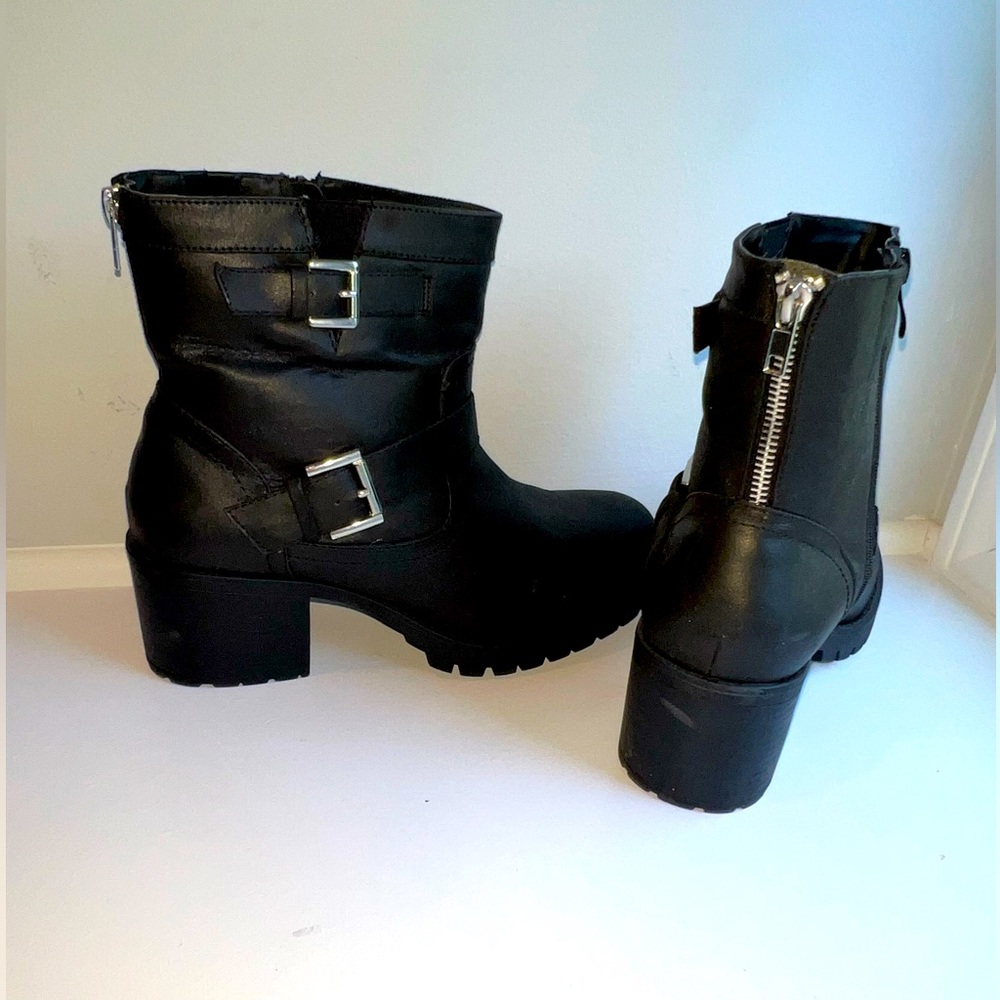 Torrid Women's Black Faux Leather Double Buckle Moto Boot (WW)